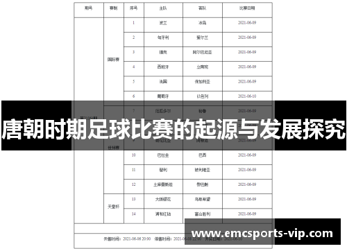 唐朝时期足球比赛的起源与发展探究